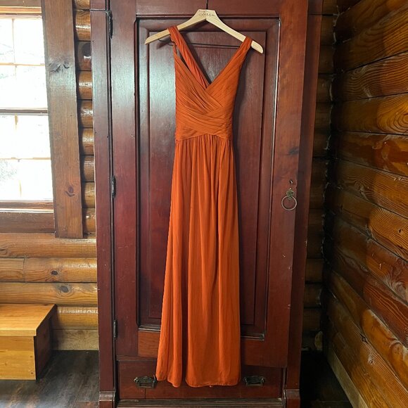 David's Bridal Sleeveless Lined Bridesmaid/Prom Gown, Color: Sienna, Size 0 - Picture 12 of 12
